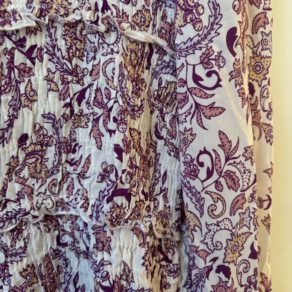 See By Chloe Paisley Smocked Blouse - Purple and White - Picture 9 of 9